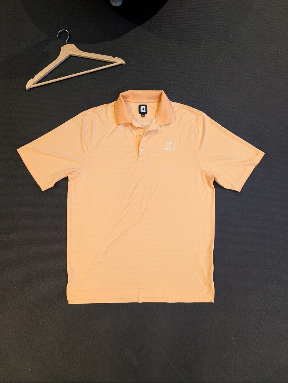 FootJoy Turtle Bay Golf Polo Shirt Salmon Peach Striped Casual Preppy Mens XL